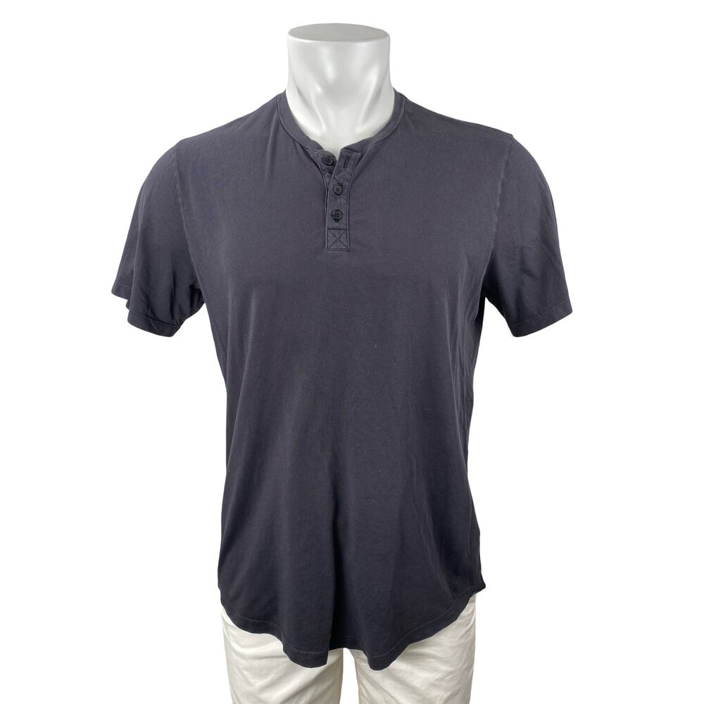 Graham & Spencer Velvet Fulton Short Sleeve Round Neck Henley T-Shirt Top Size L